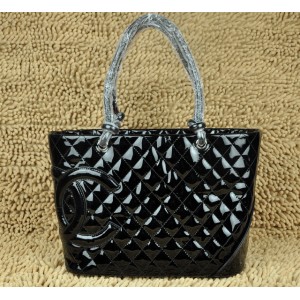 Chanel A25169 Vernice Nera Classic Center Shopping Bags