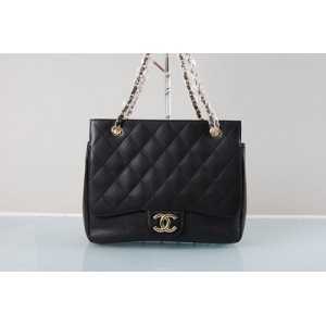 Chanel Caviar Leather Bag Nera Con Oro Hw