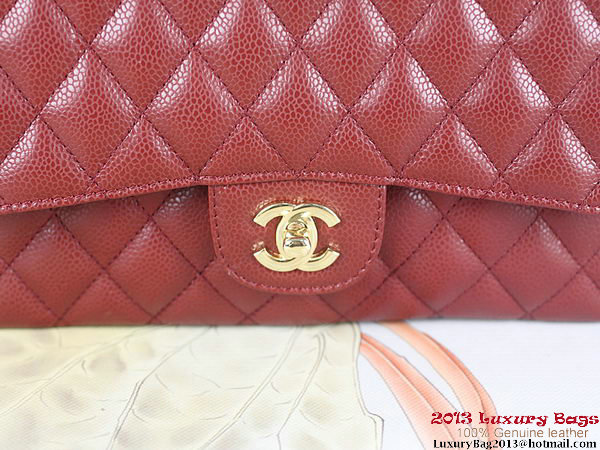 Chanel 2.55 Classic Flap Bag Bordeaux Original Cannage Patterns Leather Gold