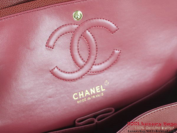 Chanel 2.55 Classic Flap Bag Bordeaux Original Cannage Patterns Leather Gold
