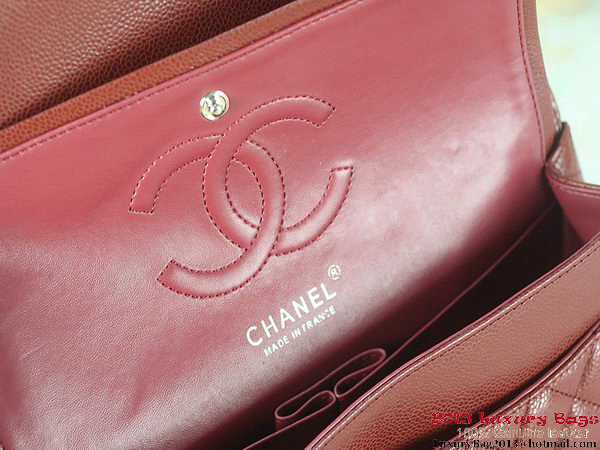 Chanel 2.55 Classic Flap Bag Bordeaux Original Cannage Patterns Leather Silver