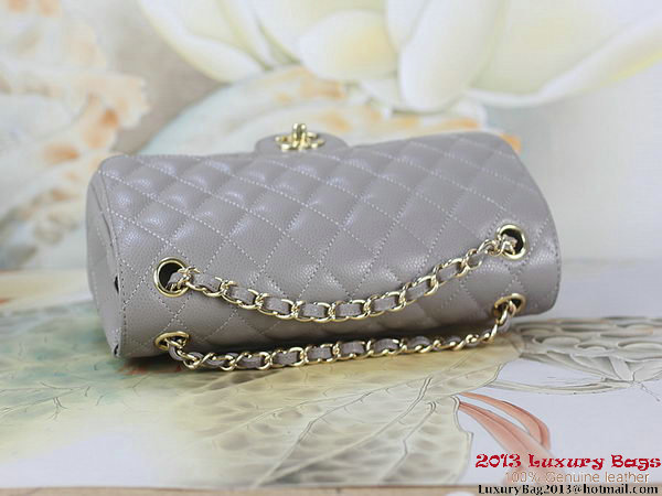 Chanel 2.55 Classic Flap Bag Gray Original Cannage Patterns Leather Gold