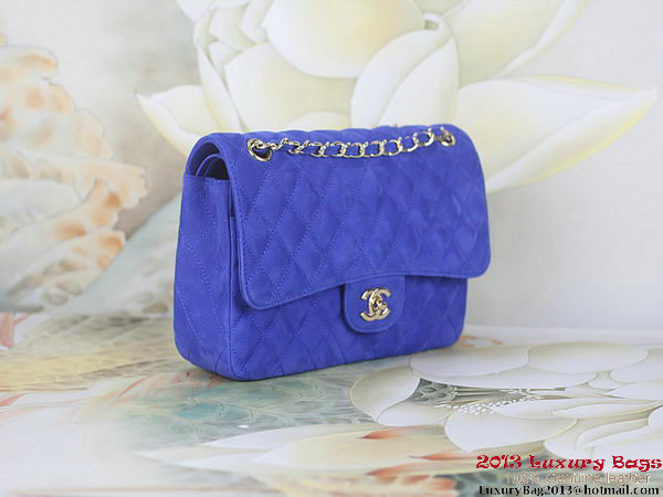 Chanel 2.55 Series Flap Bag Blue Original Nubuck Leather A1112 Gold