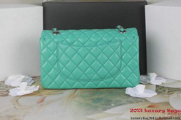 Chanel 2.55 Series A1112 Green Original Leather Classic Flap Bag Silver