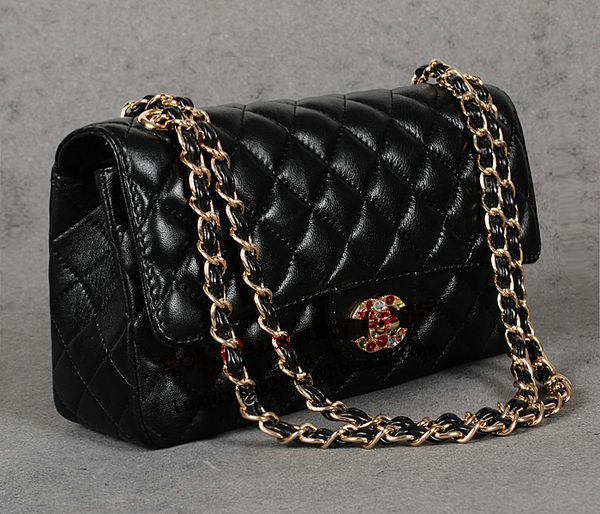 Chanel 2.55 Series Classic Flap Bag Black Sheepskin 1112 Multicolour