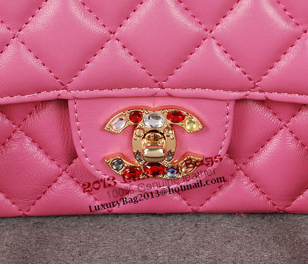 Chanel 2.55 Series Classic Flap Bag Rose Sheepskin 1112 Multicolour
