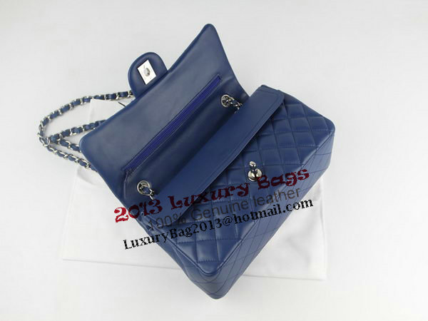 Chanel 2.55 Series Classic Flap Bag 1112 RoyalBlue Original Sheepskin Leather Silver