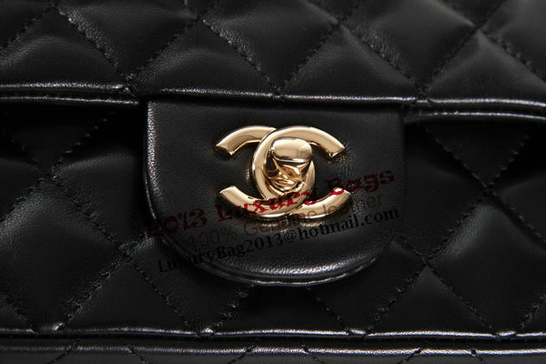 Chanel 2.55 Series Black Original Leather Classic Flap Bag A01112 Gold