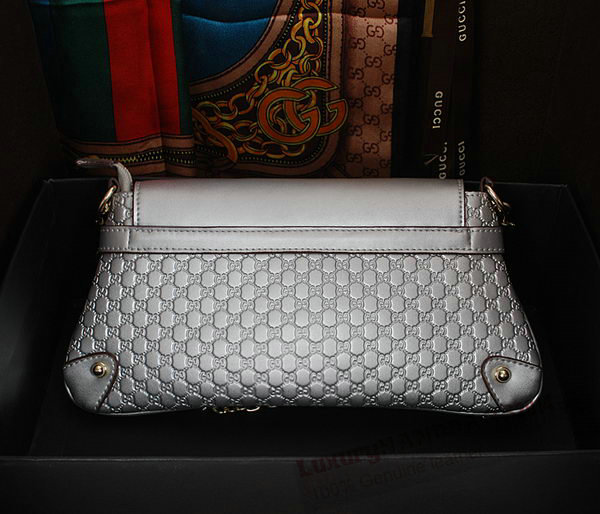 Gucci Silver pearl leather Chain Shoulder Bag 336747