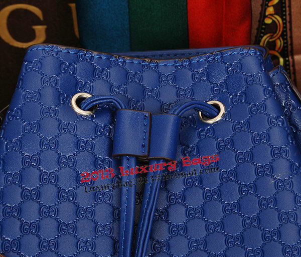 Gucci Guccissima Leather Bucket Bag 354228 Blue
