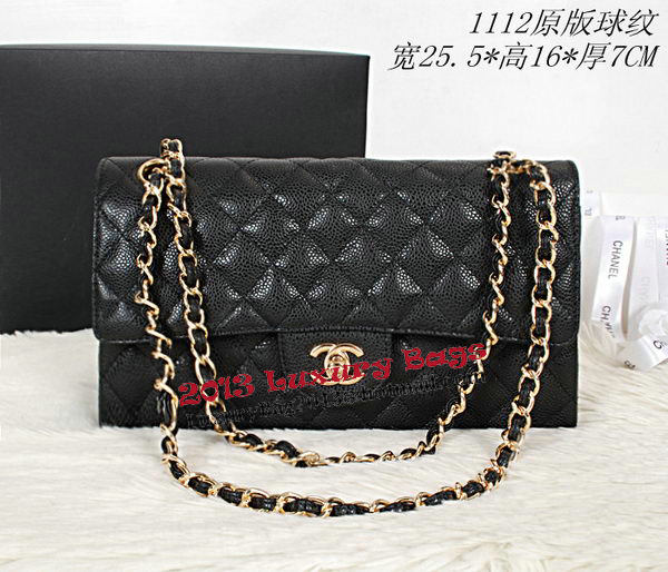 Chanel Classic Flap Bag 2.55 Series Original Cannage Pattern CHA1112 Black
