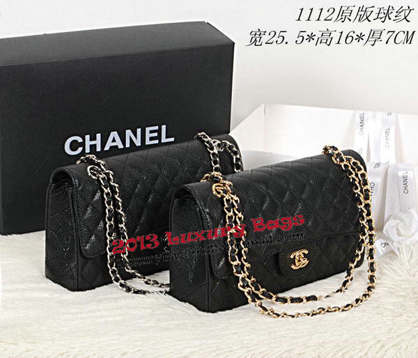 Chanel Classic Flap Bag 2.55 Series Original Cannage Pattern CHA1112 Black