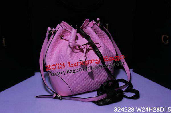 Gucci Guccissima Leather Bucket Bag 354228 Pink
