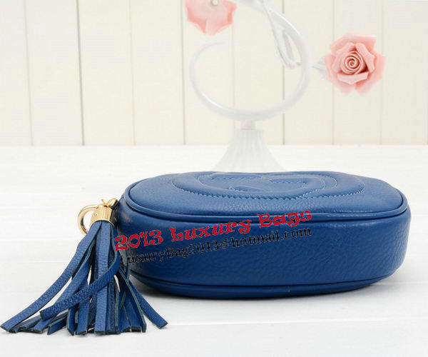 Gucci Soho Original Leather mini Chain Bag 353965 Blue