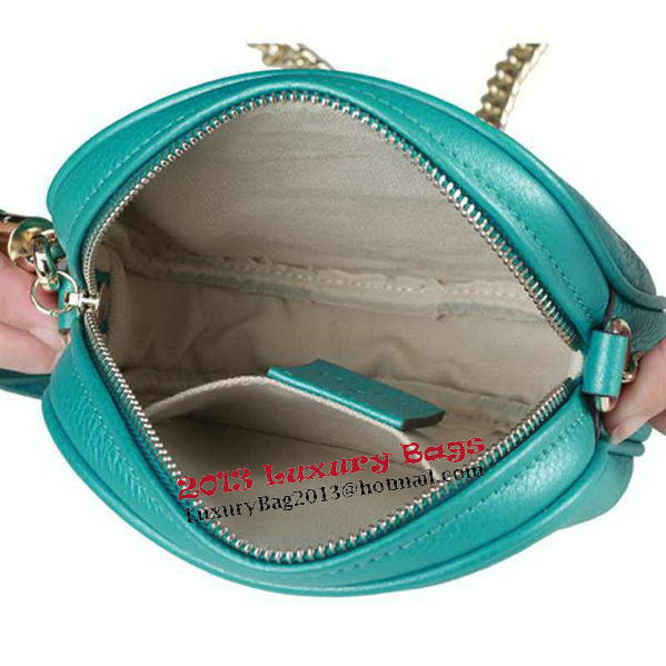 Gucci Soho Original Leather mini Chain Bag 353965 Green