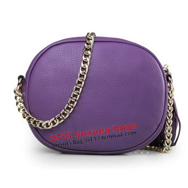 Gucci Soho Original Leather mini Chain Bag 353965 Purple