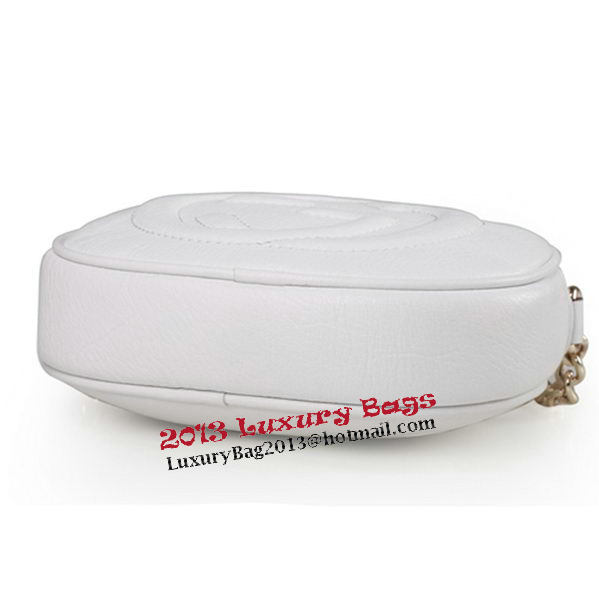 Gucci Soho Original Leather mini Chain Bag 353965 White