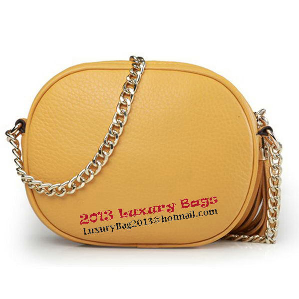 Gucci Soho Original Leather mini Chain Bag 353965 Yellow
