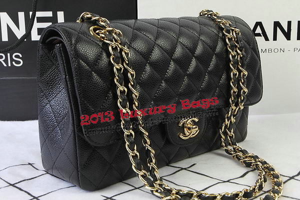 Chanel 2.55 Series Bags Black Cannage Pattern Leather CFA1112 Gold