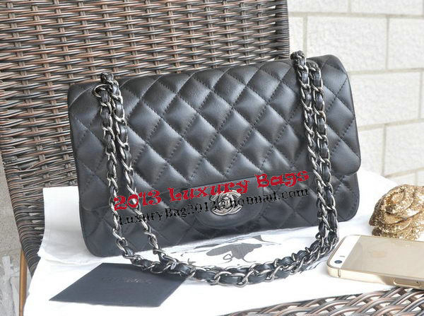 Chanel 2.55 Series Bags Black Sheepskin Leather CHA1112 Silver