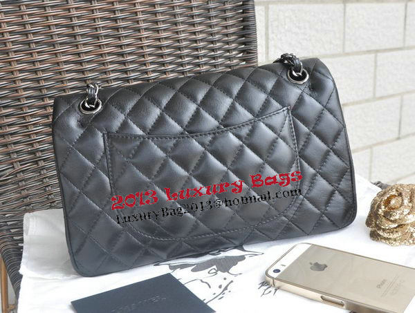 Chanel 2.55 Series Bags Black Sheepskin Leather CHA1112 Silver