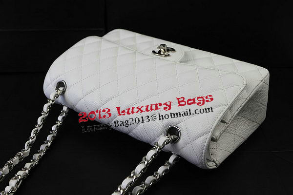 Chanel 2.55 Series Bags White Cannage Pattern Leather CFA1112 Silver