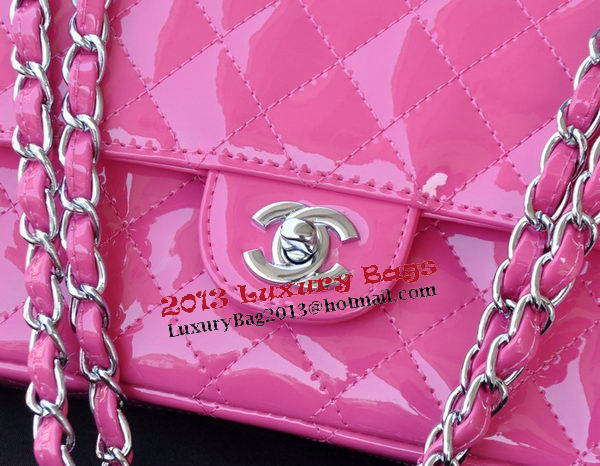 Chanel 2.55 Series Bags Rose Patent Leather A1112 Silver