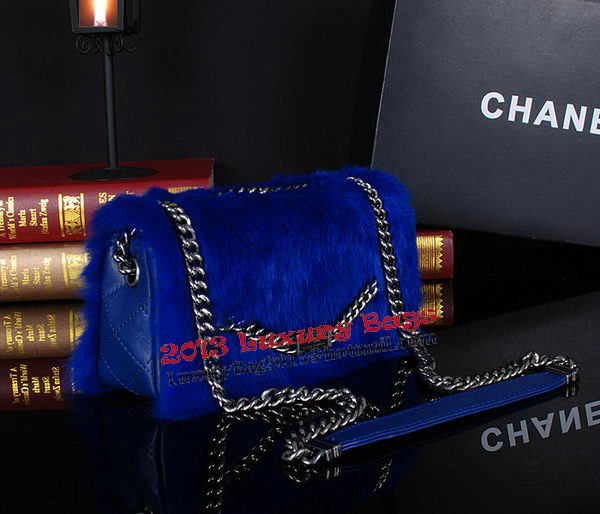 Chanel Cony Hair Flap Bags A92592P Blue