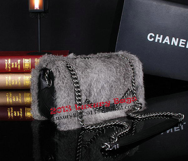 Chanel Cony Hair Flap Bags A92592P Deep Grey