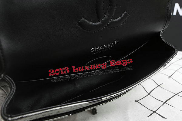 Chanel 2.55 Series LOGO Flap Bag Sheepskin Leather A1112 Black&Grey