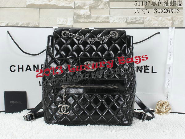 Chanel Iridescent Leather Backpack A92961 Black
