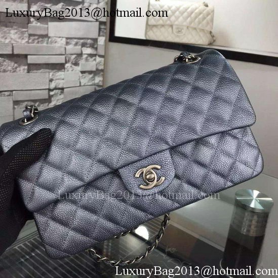 Chanel 2.55 Series Flap Bag Black Cavier Leather A05480 Silver