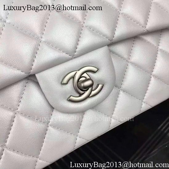 Chanel 2.55 Series Flap Bag OffWhite Sheepskin Leather A06375 Silver