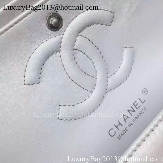 Chanel 2.55 Series Flap Bag OffWhite Sheepskin Leather A06375 Silver