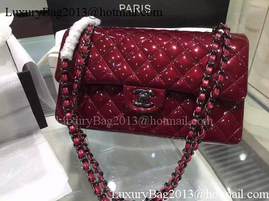 Chanel 2.55 Series Flap Bag Original Patent Leather A06795 Burgundy