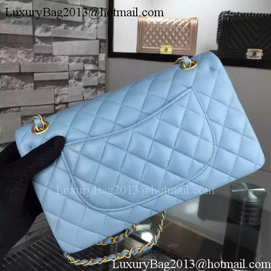 Chanel 2.55 Series Flap Bag SkyBlue Sheepskin Leather A06375 Gold