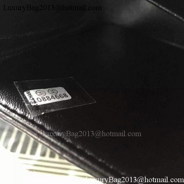 Chanel 2.55 Series Flap Bag Black Lambskin Chevron Leather A5023 Gold
