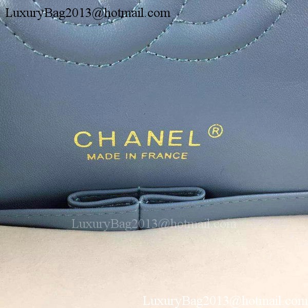 Chanel 2.55 Series Flap Bag SkyBlue Lambskin Chevron Leather A5023 Gold