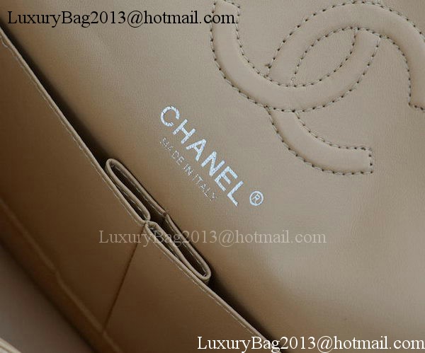 Chanel 2.55 Series Flap Bag Apricot Cannage Pattern A1112 Silver