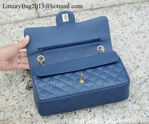 Chanel 2.55 Series Flap Bag Blue Cannage Pattern A1112 Gold
