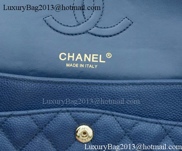 Chanel 2.55 Series Flap Bag Blue Cannage Pattern A1112 Gold