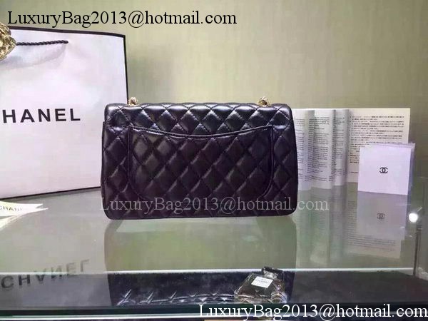 Chanel 2.55 Series Flap Bag Black Sheepskin Leather A5016 Black