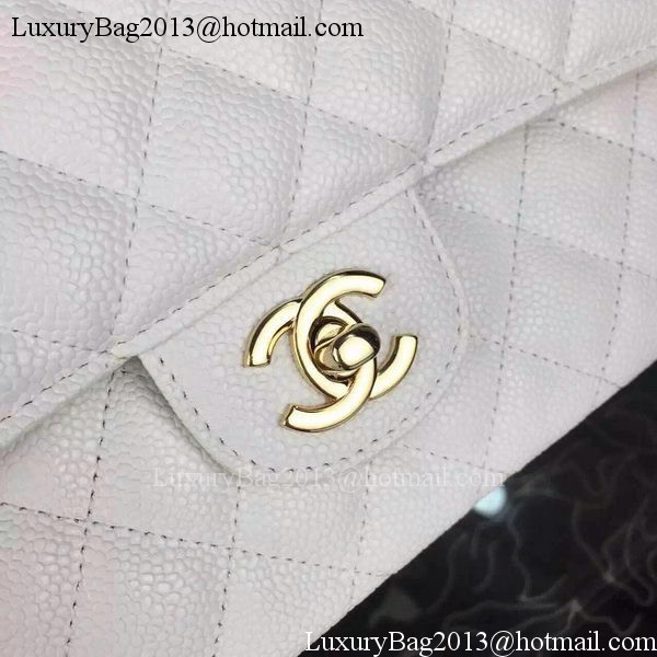 Chanel 2.55 Series Flap Bag Cannage Pattern Leather CF8024 White