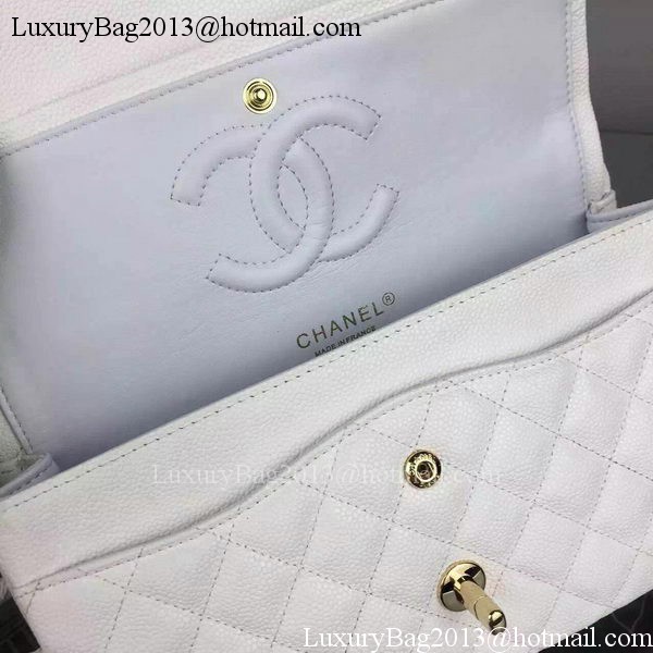 Chanel 2.55 Series Flap Bag Cannage Pattern Leather CF8024 White