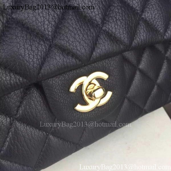 Chanel 2.55 Series Flap Bag Deerskin Leather A1112 Black