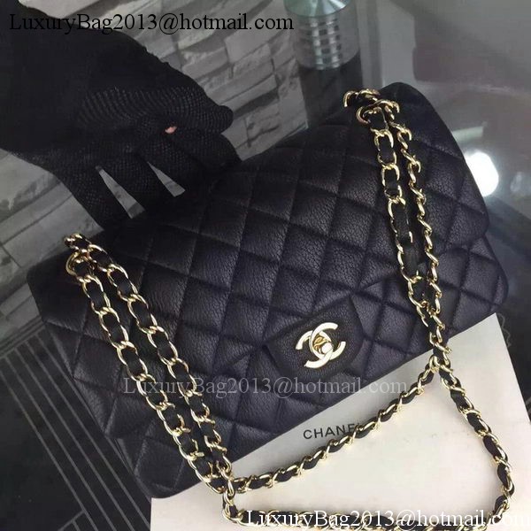 Chanel 2.55 Series Flap Bag Deerskin Leather A1112 Black