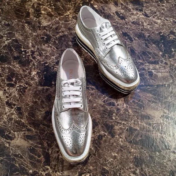 Prada Casual Shoes Leather PD514 Silver
