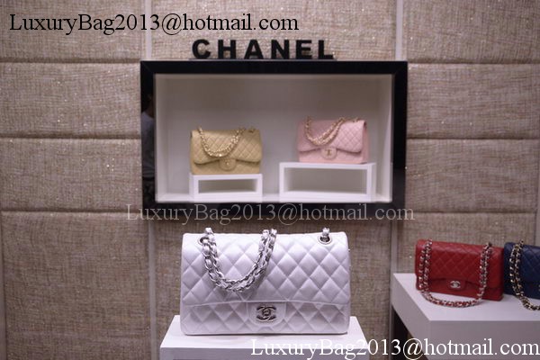 Chanel 2.55 Series Flap Bag Silver Original Caviar Leather A1112 Silver