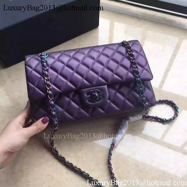 Chanel 2.55 Series Double Flap Bag Original Lambskin Leather A1112 Violet