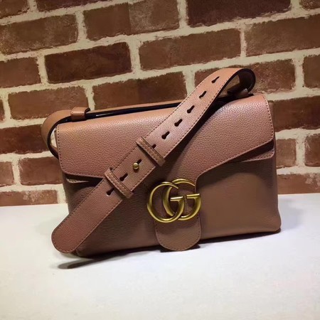 Gucci GG Marmont Leather Shoulder Bag 401173 Wheat